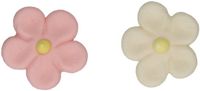FunCakes Fondant Decoraties Madeliefjes Wit Roze set/12