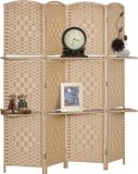 HOMCOM Kamerverdeler - Papiervezel - 160x1,6x170cm - Natuurlijk hout