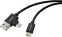 Renkforce RF-7116120 Câble USB USB 2.0 Connecteur USB-C, Connecteur USB-A 1,00 m Noir