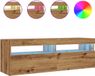 vidaXL Tv-meubel met LED - 120x35x40 cm - Bewerkt Hout - Artisanaal Eiken