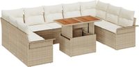 vidaXL Tuinbank Set Beige Poly-rattan