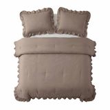 Sleeptime Couette 2 en 1 Volants - Couette sans Housse - Couette Lavable - 240x220 - Taupe