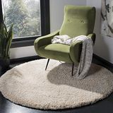 SAFAVIEH California Shag Collection Pluizig hoogpolig tapijt, beige, 122 x 122 cm