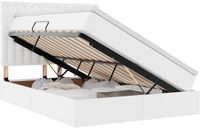 vidaXL Opbergbed met hoofdeinde Zuiver Wit Kunstleer 140 x 200 cm