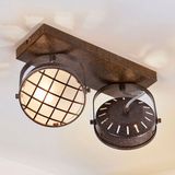 Lindby - Buitenspot - 2-lichts - Metaal, Glas - H: 18 cm - G9 - Roest, Wit