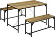 HOMCOM Table à manger - Acier - 120x70x75cm - Bois naturel