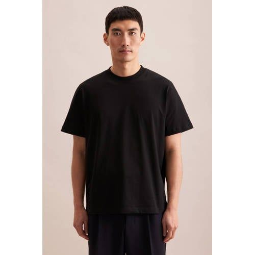 Seidensticker Regular Fit T-Shirt zwart, Effen