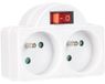 Adaptateur de prise - 2 prises - 16 A - Avec interrupteur - Blanc