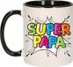 Bellatio Decorations Mok voor papa - zwart - 300 ml