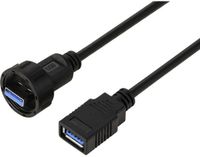 TRU COMPONENTS TC-E13T-MU3-MWA/FU3-NWA-0.5PV-S TC-13543564 USB 3.0-bus naar stekker, IP67 (schroefdraad), kabel 0,5 m