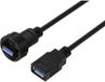 TRU COMPONENTS TC-E13T-MU3-MWA/FU3-NWA-0.5PV-S TC-13543564 USB 3.0-bus naar stekker, IP67 (schroefdraad), kabel 0,5 m
