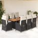 Maison Exclusive - Ensemble de jardin extérieur, 9 pièces, avec coussins, noir, en polyrotin