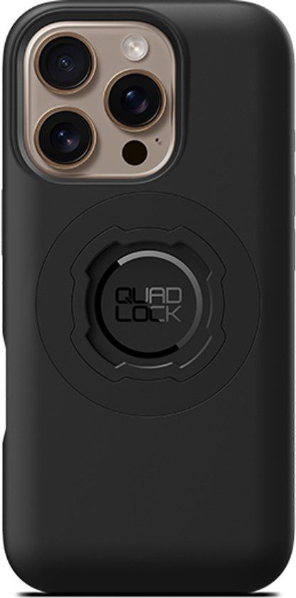Quad Lock MAG - Geschikt voor Apple iPhone 16 Pro - Telefoonhoesje - Zwart