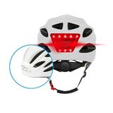 BEEPER Helm met led voor en achter voor fiets, mountainbike, elektrische step ME134 (medium, wit)