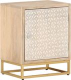 vidaXL Nachtkastje 40x30x50 cm massief mangohout en ijzer