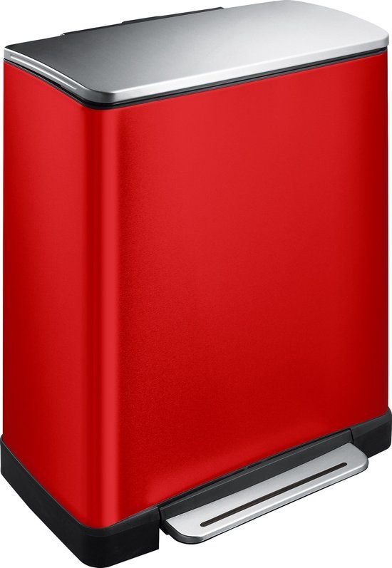 EKO E-Cube pedaalemmer voor recycling 28+18 liter rood