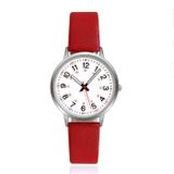 LGT JWLS Modern dameshorloge met rode leren band