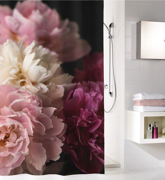 KLEINE WOLKE Douchegordijn Rosemarie bordeaux 180x200cm