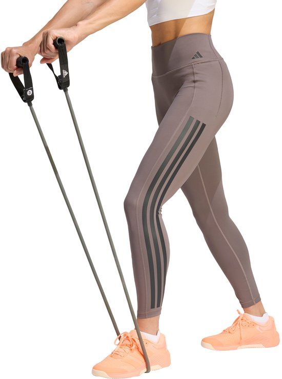 Adidas Performance Optime 3-Stripes 7/8 Workoutlegging - Dames - Bruin