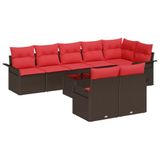 vidaXL Tuinbank set 9 st bruin polyrotan