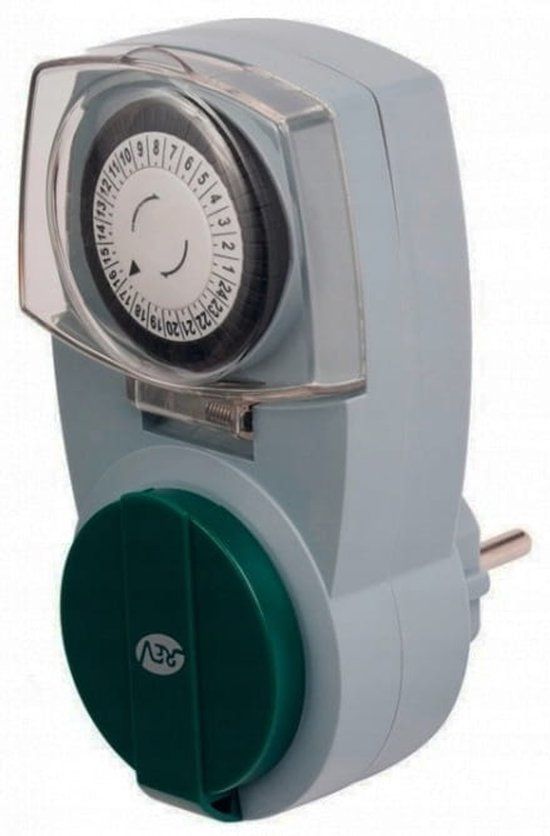 Duwi Mechanische Tijdschakelaar Buiten IP44 Spatwaterdicht 24 Uur 3600W Groen/Grijs