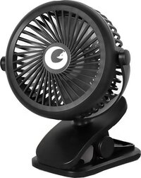 Evolize Stille Draadloze Mini Ventilator met Clip - 3 Snelheden - USB Oplaadbaar - Tafelventilator - Kinderwagen Fan - 360º Kantelbaar - Zwart