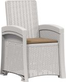 vidaXL Ligstoel Rieten Look Wit en Taupe PP
