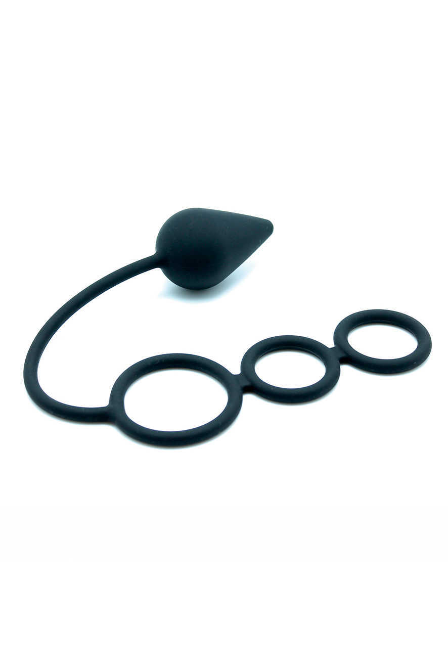 Latex Play Cockring&Anal Plug Lock -Ø 46mm