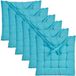 Giftdecor Decorama Stoelkussen - 6x - binnen/buiten - turquoise - 40 x 40 x 5 cm - polyester
