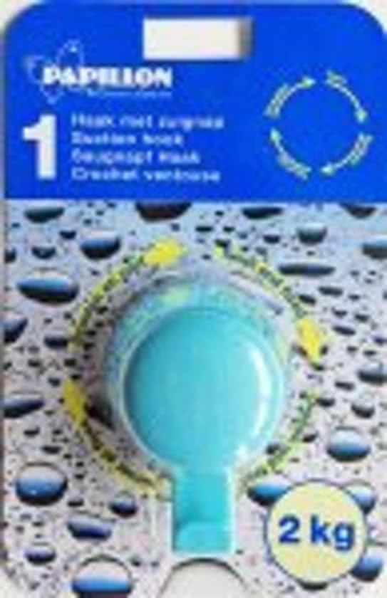 Papillon handdoekhaak - zuignap Aqua blauw Set/2 stuks