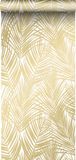 ESTAHome Behang Palmbladeren Goud en Wit - 53 cm x 10.05 m