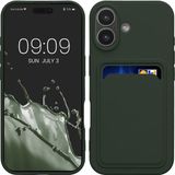 kwmobile telefoonhoesje geschikt voor iPhone 17 - Hoesje met pasjeshouder - TPU case in donkergroen
