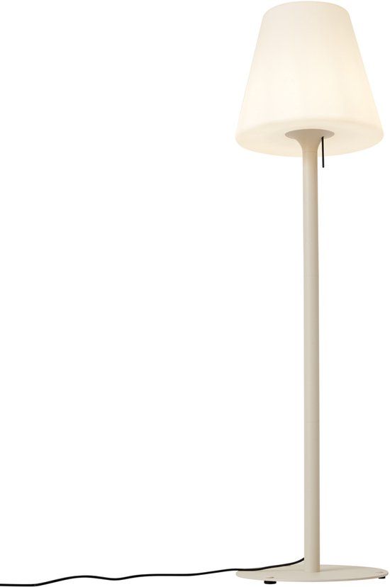 QAZQA Virginia - Moderne Vloerlamp | Staande Lamp met kap - 1 lichts - H 187 cm - Beige - Buitenverlichting