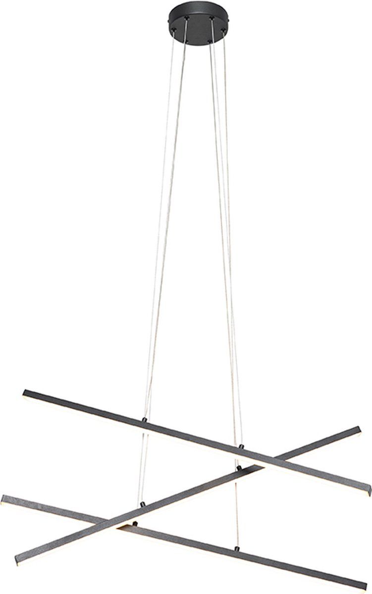 QAZQA Jolanta - LED Hanglamp - Ø 80 cm - Zwart