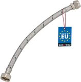 KOTARBAU® Flexibele Aansluitslang 1/2“x3/8“ - Aansluitslang Armatuur 30 cm - Flexibele Kraanslang - Wartelmoer x Knelkoppeling - Sanitaire Aansluitslang - Gevlochten Roestvrijstalen Aansluitslang - Zilver