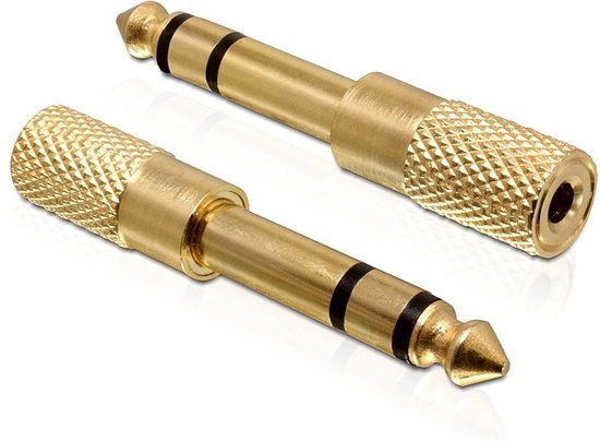 Delock Adapter - 6.35mm Male to 3.5mm Female - Gold