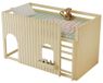 Lit enfant - Lit simple - Protection anti-chute - Échelle droite à 3 barreaux - Bandeau LED - Rangement - Bois/MDF - Matelas 90 x 200 cm