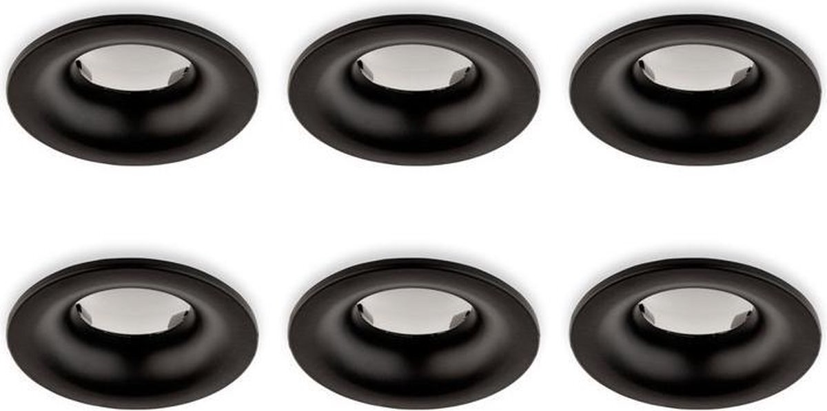 Groenovatie Inbouwspot - Rond - Waterdicht IP65 - Ø85 mm - GU10 Fitting - Mat Zwart - 6-Pack