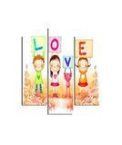 Homemania 3-delige afbeelding voor Valentine's Day-from Living, Room-Multicolor, 57 x 0,3 x 60 cm HM203MDF254, MDF
