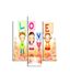 Homemania 3-delige afbeelding voor Valentine's Day-from Living, Room-Multicolor, 57 x 0,3 x 60 cm HM203MDF254, MDF