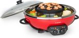 Klarstein Szechuan - Hot Pot en grillplaat, 5 liter, 1350 W / 38 cm Ø, 600 W / 22 cm Ø, Aluminium, Rood