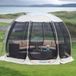 Shenzhen Haorui Industrial Technology Co., Ltd. Tente de protection - Moustiquaire - Abri pop-up - Convient pour 4-6 personnes - Tente d'événement instantanée protégée contre les UV - Convient pour fête, jardin, terrasse et cour - (305 x 305 cm, beige)