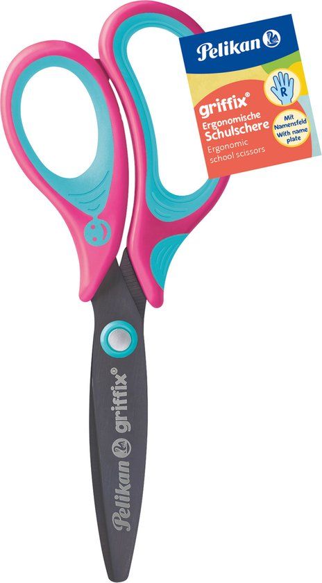 Pelikan griffix, Kind, Rechte knip, Set, Blauw, Roze, Staal, Knutselschaar