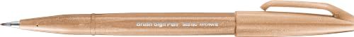 Pentel Arts Brush Sign Pen SES15C-E2X Penseelstift, Bruin, 10 Stuk