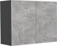 Vicco Glazen keukenkast R-Line, Beton/Antraciet, 80 cm