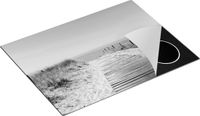 Chefcare Inductie Beschermer Voetpad in De Duinen met Zee op de Achtergrond - Zwart Wit - 71x52 cm - Inductie Mat
