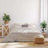Merkloos / Sans marque Wan GmbH Beddengoedset microvezel dekbedovertrek 240 x 220 cm - natuurlijke kleur