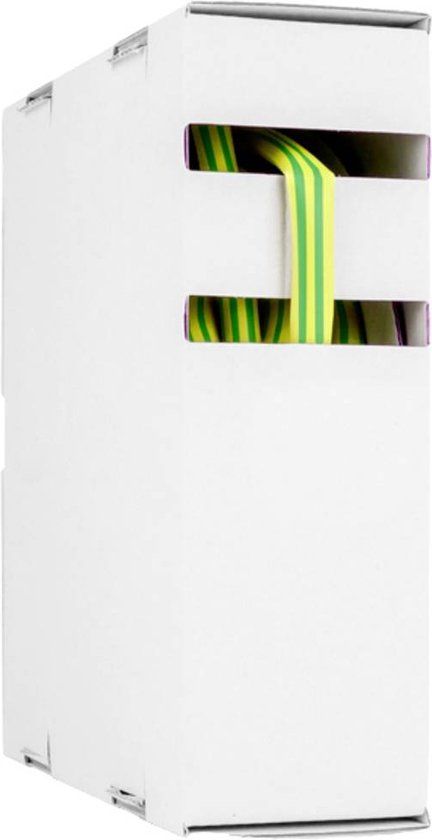 Hongshang 2181959108 Krimpkous zonder lijm Geel-groen 12.70 mm 6.40 mm Krimpverhouding:2:1 8 m