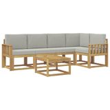 vidaXL Ensemble de canapés d'extérieur 6 pc Blanc et gris clair