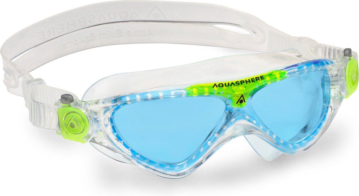 Aquasphere Vista Junior Zwembril - Kinderen - Blue Lens - Transparant/Groen